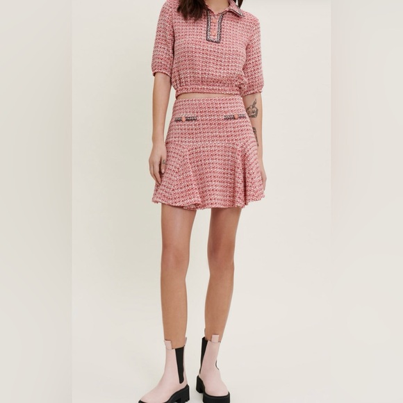 Maje Dresses & Skirts - MAJE SET  Pink Tweed Top & Skirt!